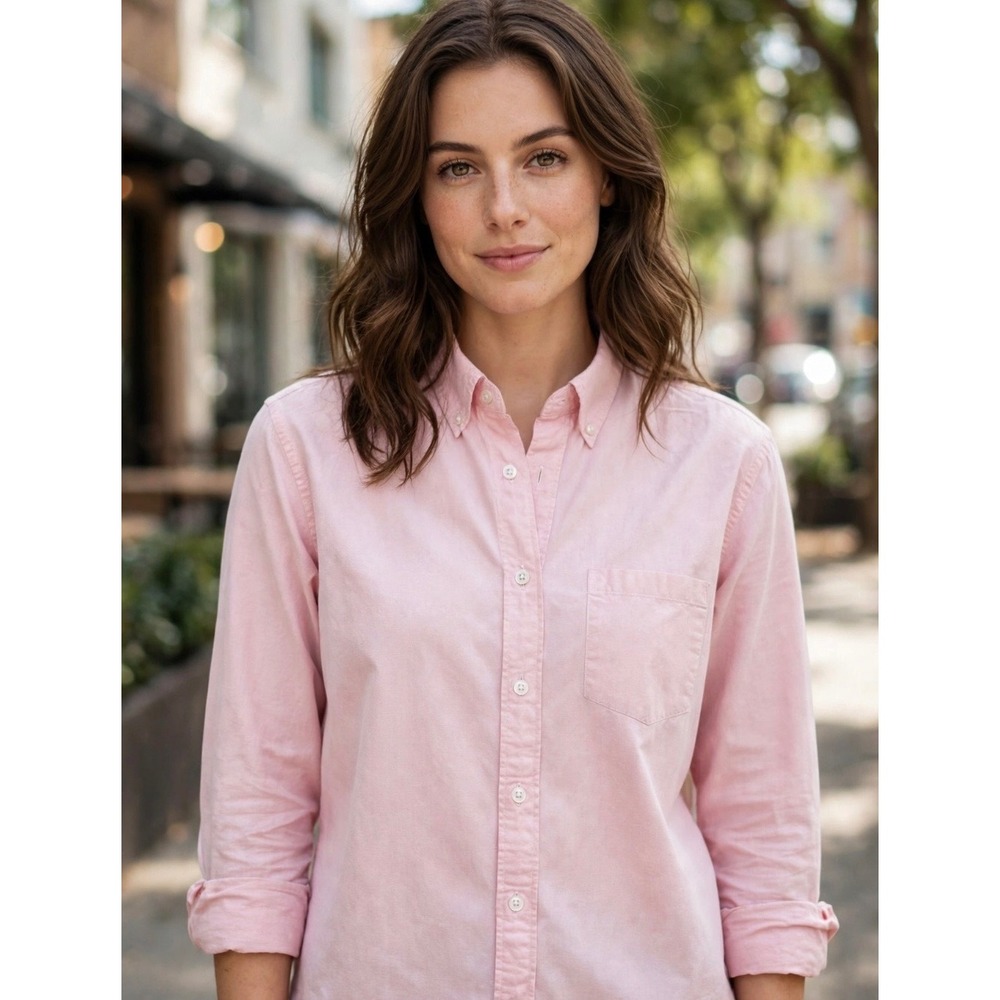 J.Crew Womens Pink Cotton Oxford Button Down Shirt G5548 Size S